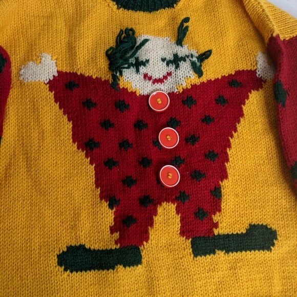 Hand knit wool clown jumper kids - Picture 3 of 6